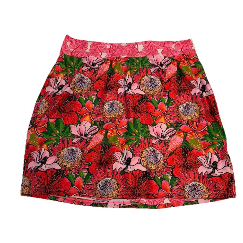 Skort Obsession Ladies Large Tennis Golf Pickleball skort Stretch Pull On Floral